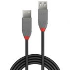LINDY LNY-36700 :: USB 2.0 кабел, Anthra Line, Type A-А, M/F, удължителен, 0.2 м