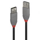 LINDY LNY-36701 :: USB 2.0 кабел, Anthra Line, Type A-А, M/F, удължителен, 0.5 м