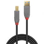 LINDY LNY-36740 :: USB 3.0 кабел, Anthra Line,  Type A-B, M/M, 0.5 м