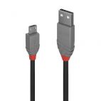 LINDY 36730 :: Kабел USB 2.0 Type A към Micro-B, M-M, Anthra Line 0.2m