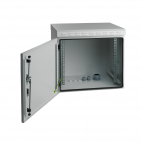 MIRSAN MR.IP55W07U45.03 :: IP55 Outdoor сървърен шкаф - 600 x 450 x 410 мм, D=450 мм / 7U, 100 кг товар, бял, за стена