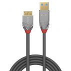 LINDY LNY-36656 :: USB 3.2 кабел, 1x Type A M, 1x Micro-B M, 5 Gbps, Cromo Line, 0.5 м