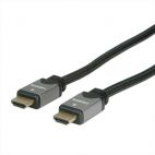 ROLINE 11.04.5851 :: HDMI High Speed кабел + Ethernet, M/M, черно/сиво, 2.0 м