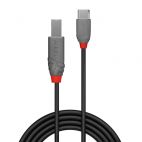 LINDY LNY-36940 :: USB 2.0 кабел, Anthra Line, Type C - B, M/M, 0.5 м
