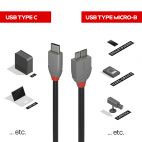 LINDY LNY-36623 :: USB 3.2 кабел, Anthra Line, Type C - Micro-B, M/M, 3м