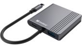 SANDBERG SNB-136-44 :: Докинг станция USB-C Dock 2xHDMI+USB+PD 