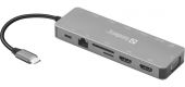 SANDBERG SNB-136-45 :: USB-C докинг станция 13 в 1, USB, HDMI, VGA, LAN, card reader