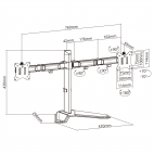 WHITESHARK GMS-3206 :: Monitor stand TUTANKHAMUN 2x LCD, 17-32“ 