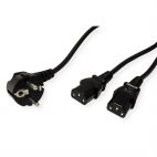 VALUE 19.99.1022 :: Power Y splitter cable Schuko 1.8 / 2.0m, black, quality