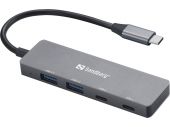 Sandberg SNB-136-50 :: Хъб USB-C към 2xUSB-A + 2xUSB-C Hub