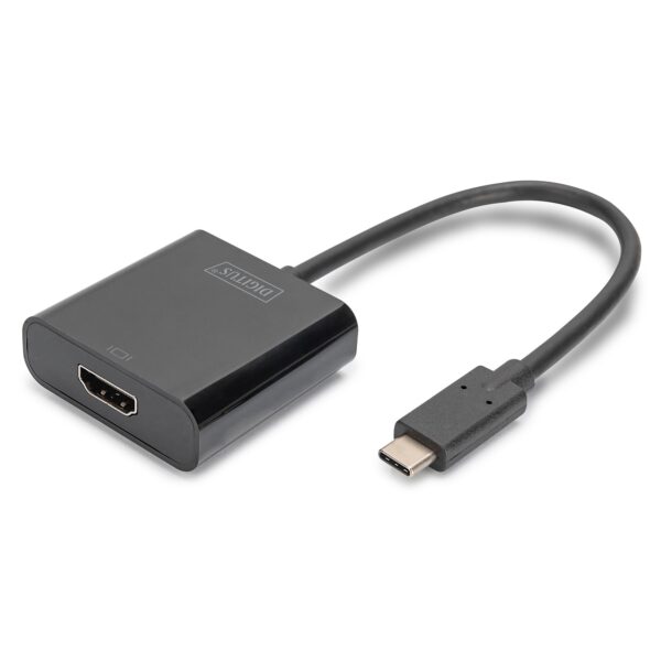 DIGITUS DA-70852 :: Адаптер USB 3.2 Type-C към HDMI, 4K/60Hz, черен